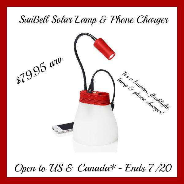 Sunbell Solar Lamp & Phone Charger Giveaway