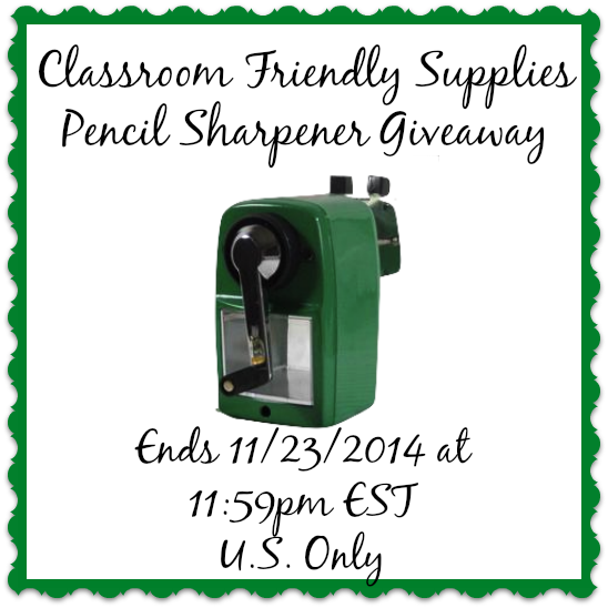 Classroom Friendly Supplies Pencil Sharpener Giveaway (Ends 11/23) | It's Free At Last