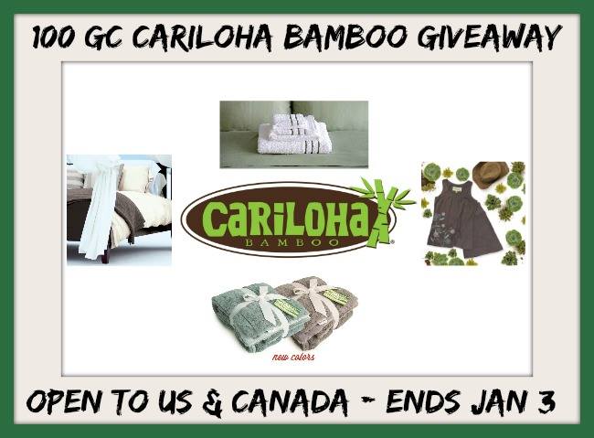 $100 Cariloha Bamboo or Del Sol e-card Giveaway