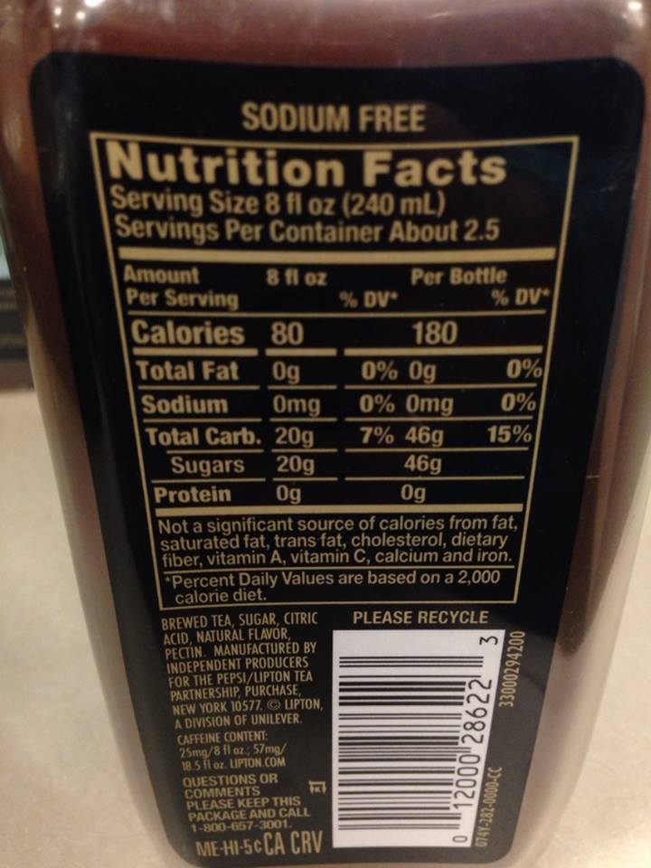 Pure Leaf Nutritional Facts