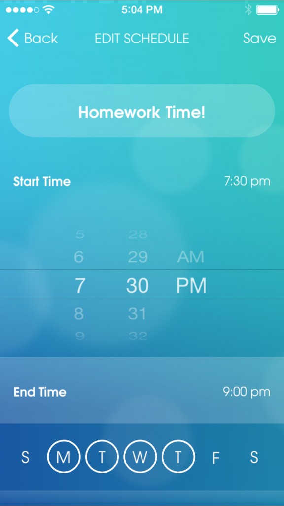 Add Schedule - Homework Time