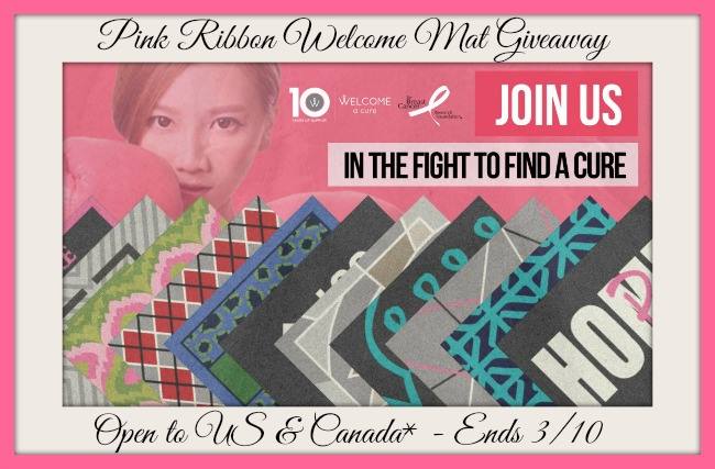 Pink Ribbon Welcome Mat