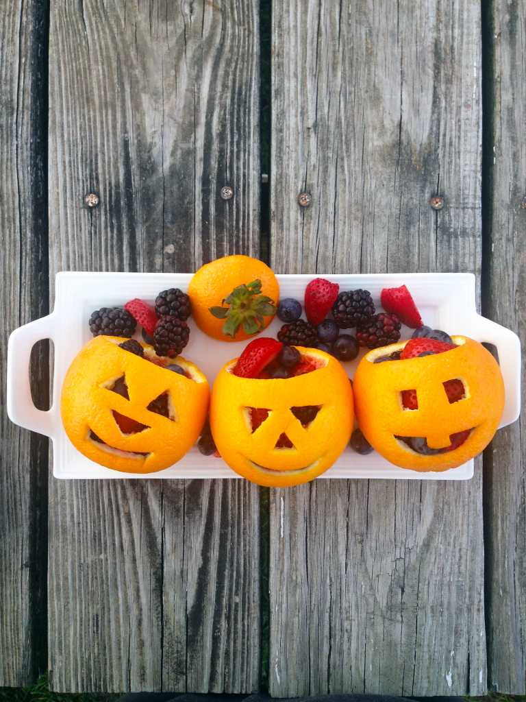 Orange Jack-O-Lantern with Fruit #3