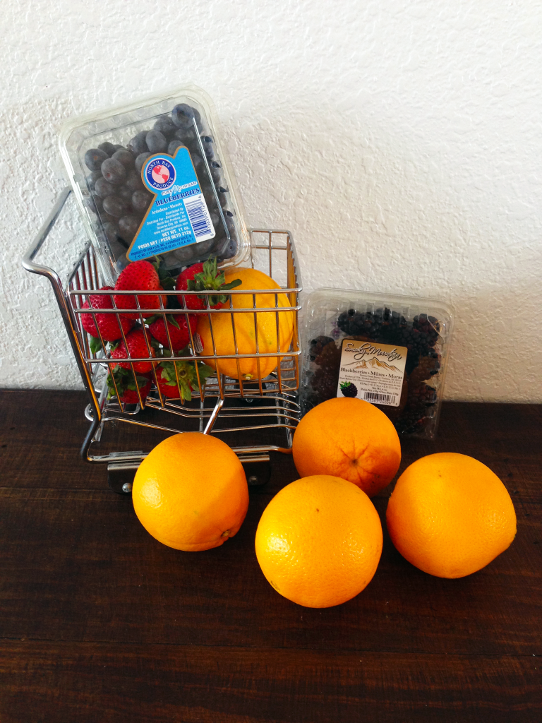 Orange Jack-O-Lantern with Fruit Ingredients