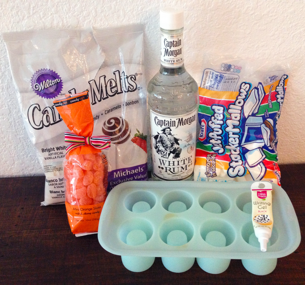 White Chocolate Ghost Shot Glass with Marshmallow Infused Rum Ingredients