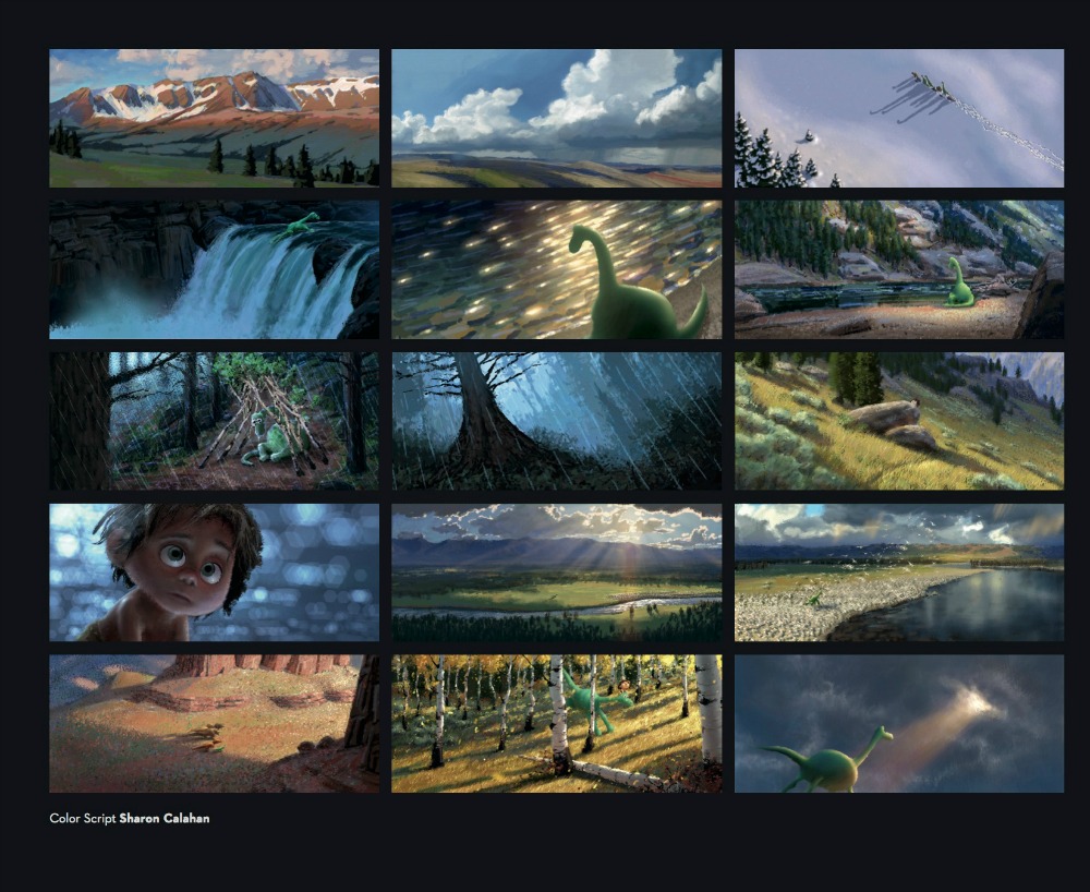 THE GOOD DINOSAUR - Color script by Sharon Calahan. ©2015 Disney•Pixar. All Rights Reserved.