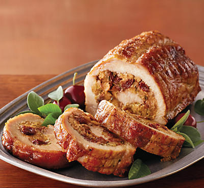 Pork Loin Roulade with Cherry Herb Stuffing