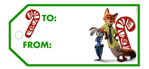 Zootopia Gift Tags