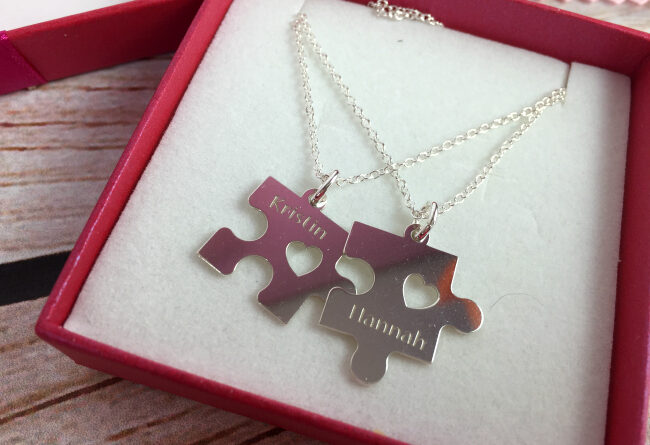 Mother & Daughter Puzzle Piece Necklaces