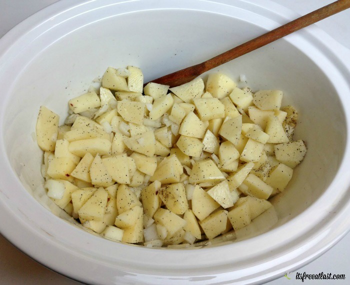 Cheesy Crock Pot Potato Soup process