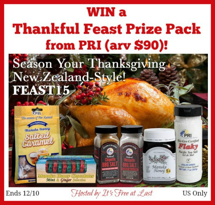 Thankful Feast Manuka Honey Prize Pack from PRI (arv $90)