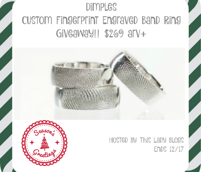Dimples Custom Fingerprint Engraved Band Ring giveaway button