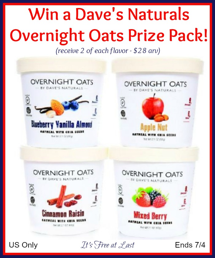 Dave's Naturals Overnight Oats Prize Pack Giveaway button