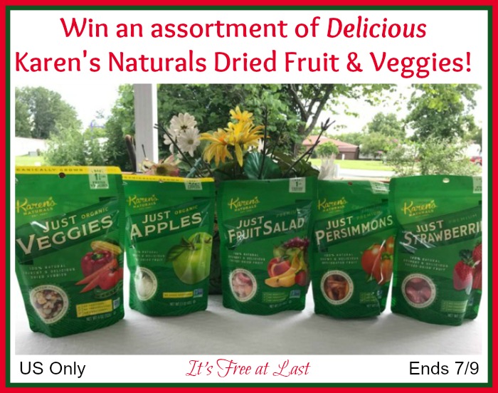 Karen's Naturals Dried Fruit and Veggies Giveaway