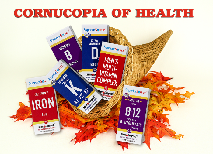 Be Your Healthiest this Holiday Season with a Cornucopia of Health Vitamin Pack from #SuperiorSource