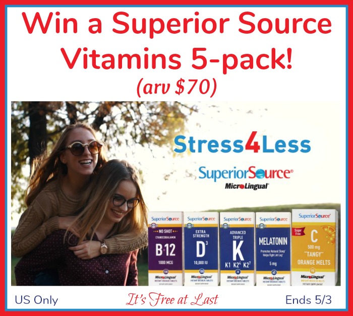 Win Superior Source Vitamins 5-pack ($70 value)! #SuperiorSource