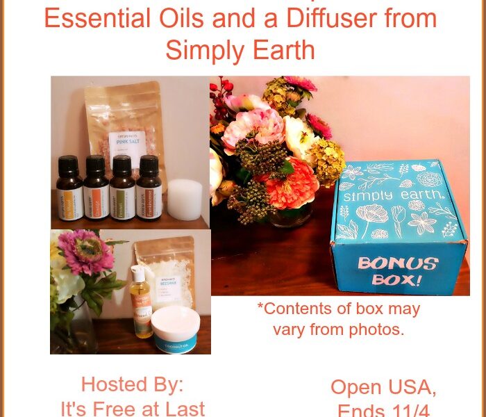 Enter to #Win a Subscription Box of Essential Oils and a Diffuser from Simply Earth