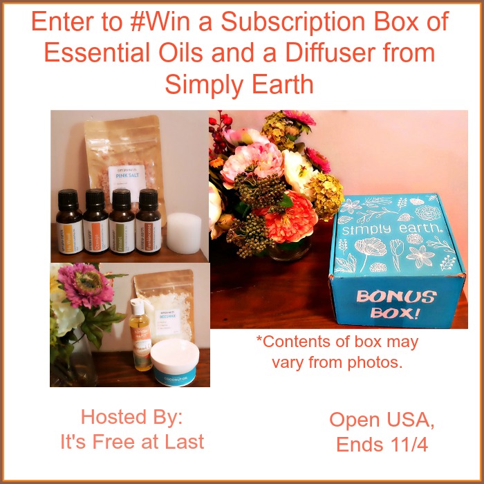 Enter to #Win a Subscription Box of Essential Oils and a Diffuser from Simply Earth