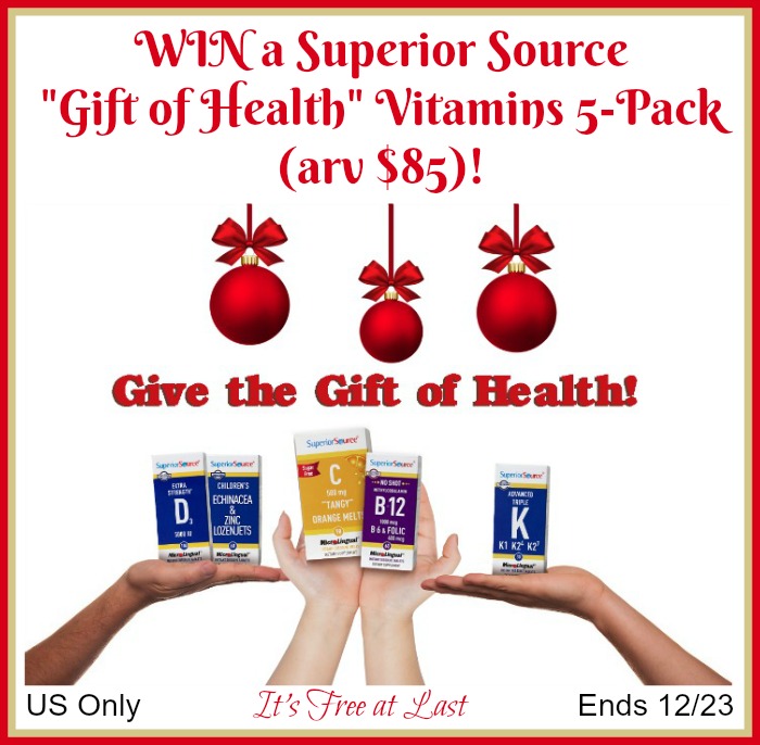 Superior Source Gift of Health Vitamins Prize Pack giveaway