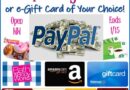 Win $60 paypal cash or gc of choice