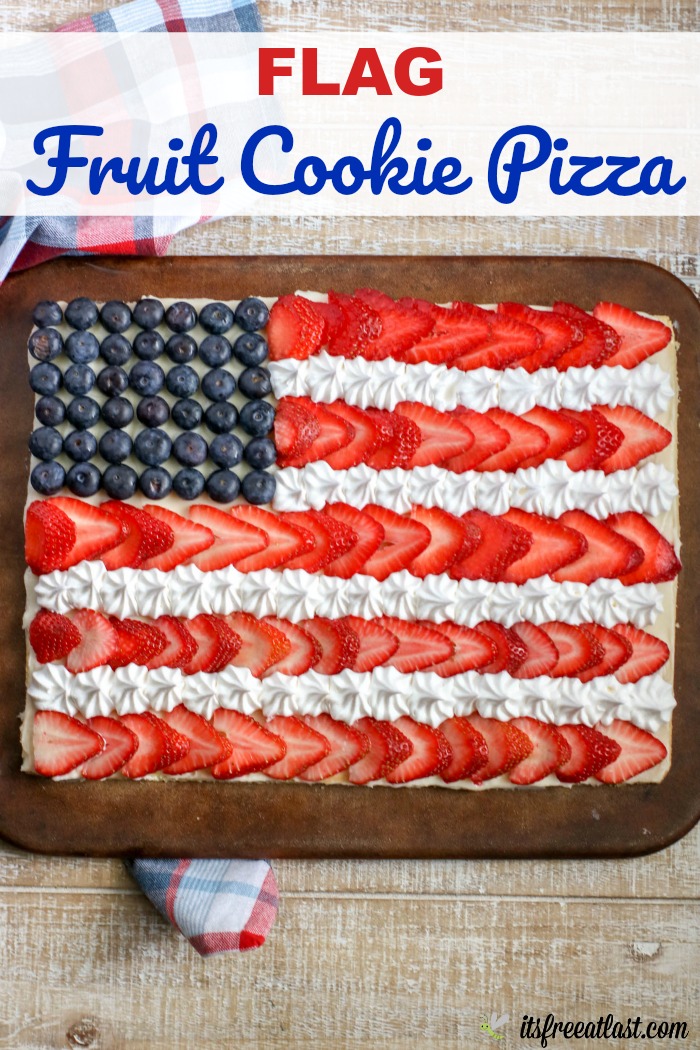 Flag Fruit Cookie Pizza