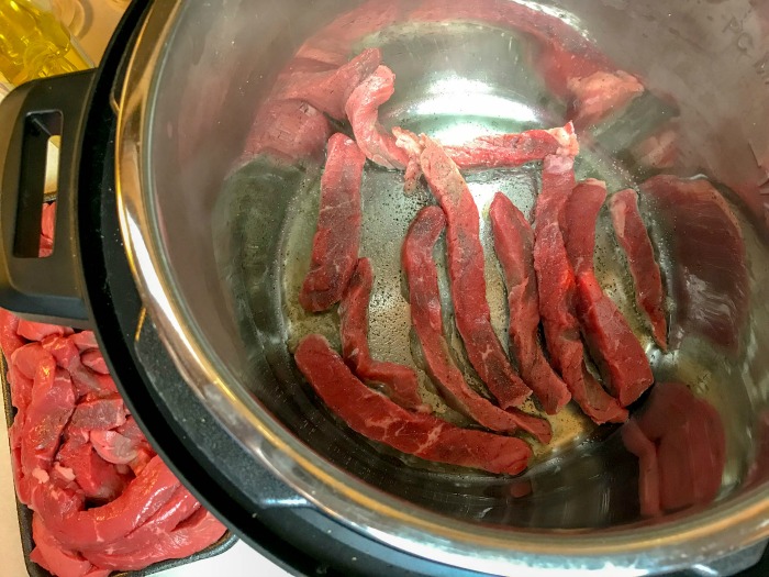 Instant Pot Beef Stroganoff process