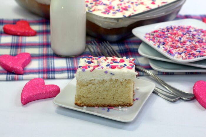 Valentine's Day White Texas Sheet Cake