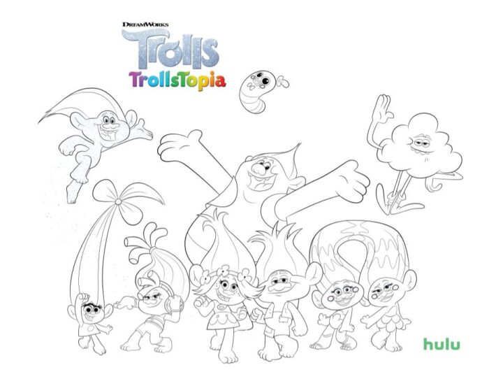 Pin by Coloring Fun on Trolls  Poppy coloring page, Cartoon coloring  pages, Disney coloring pages