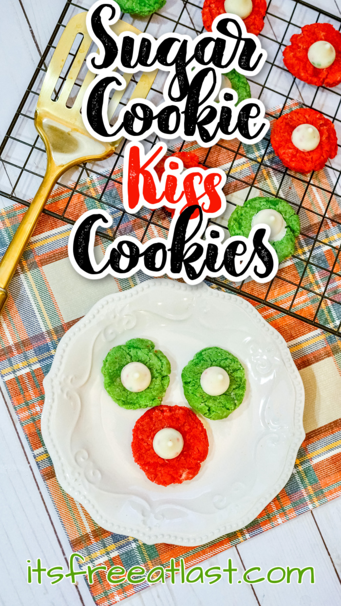 Sweet Sugar Cookie Kiss Cookies #recipe