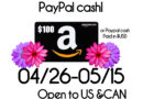 $100 Amazon or PayPal Giveaway