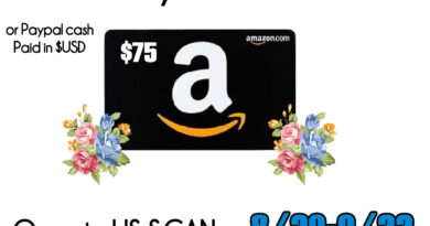 $75 Amazon Gift Card or Paypal Cash Giveaway