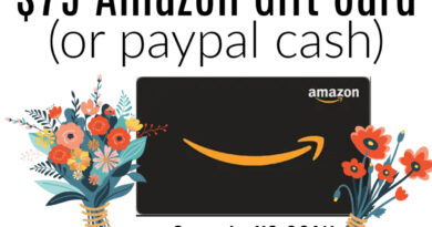 $75 Amazon Gift Card or PayPal Giveaway